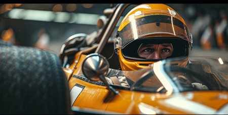 a race car with a driver on it.の素材