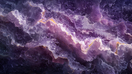 Detailed view of a purple and yellow marble, showing the vibrant colors and intricate patterns on the surface.の素材