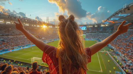 sport fans on the stadiumの素材