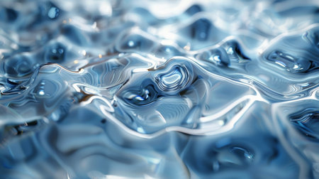 A detailed view of the rippling blue surface of water, reflecting the sky above.の素材