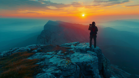 A bottle of soap, a brush, and several plants are neatly arranged on a table.の素材