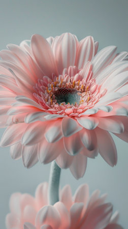 A close-up view of a sizable pink flower with a vibrant green center, showing its delicate petals and intricate details.の素材