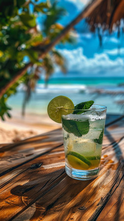 A glass filled with water and garnished with lime slices, offering a refreshing and citrusy drink option.の素材