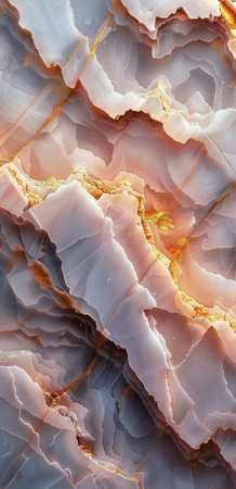 Detailed view of a smooth, polished marble surface with intricate veining and patterns.の素材