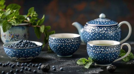 A blank canvas sits on an easel, surrounded by flowers and candles on a table.の素材