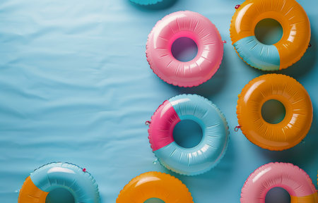 A notebook lies open with a pencil on top surrounded by a cluster of pink flowers in full bloom.の素材