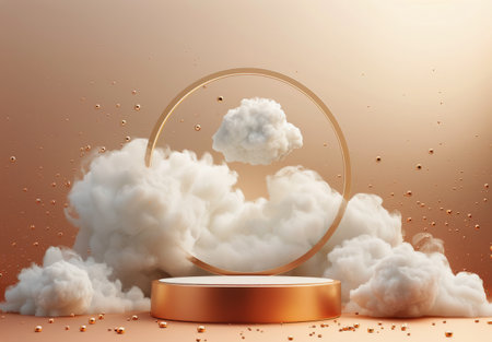A round object emits a large cloud of smoke in this scene.の素材