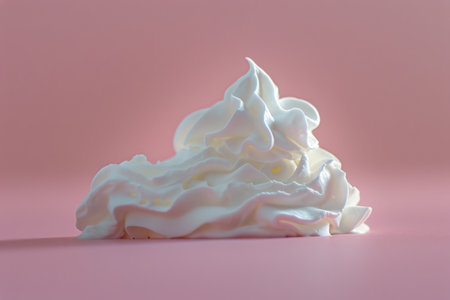 A pink surface with a white substance spread across it.の素材