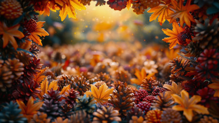 Numerous flowers tightly grouped together and prominently positioned at the center of the frame.の素材