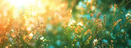 A beautiful scene of lush green leaves illuminated by sunlight, creating a warm and inviting atmosphere.の素材