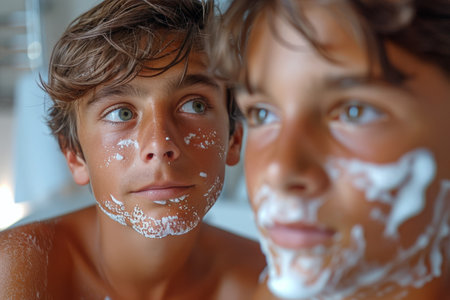 A professional film camera on a tripod is set up in a dimly lit cobblestone alleyway, capturing a scene of people gathered around a bonfire.の素材