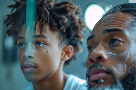 A professional film camera on a tripod is set up in a dimly lit cobblestone alleyway, capturing a scene of people gathered around a bonfire.の素材