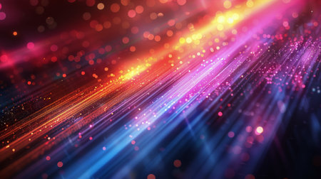 Computer-generated depiction of a dynamic and colorful wave with various vibrant hues and patterns.の素材