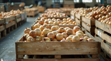 Three children are crouching on the forest floor, examining a cluster of fallen leaves. They are bundled up in winter clothing, with one child wearing a blue beanie and another wearing an orange beanie.の素材
