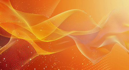 A digital design with geometric shapes in orange and black.の素材