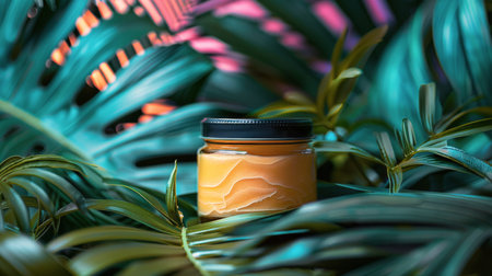 A jar filled with pink and blue colored candles, creating a charming and colorful display.の素材