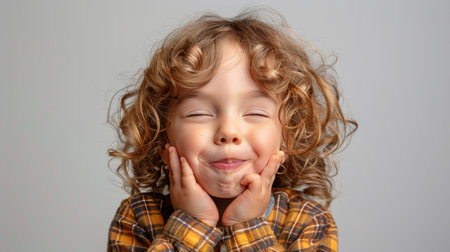 A young girl playfully sticks out her tongue, making a comical expression.の素材