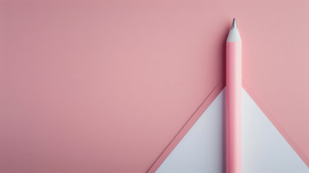 A pink notebook lies flat on a soft pink surface, accompanied by a matching pen. The minimalist arrangement creates a serene and aesthetically pleasing atmosphere, ideal for writing or sketching.の素材