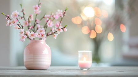 A stylish table lamp emits a warm glow in a contemporary bedroom. Plush pillows and a knitted throw enhance the inviting atmosphere, complemented by soft natural light streaming through the window.の素材