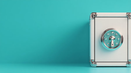 A hand reaches for a shiny round door knob, preparing to open a vibrant teal door in a contemporary entryway. The scene captures the moment of anticipation before entering.の素材
