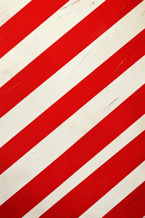 Striking red and white stripes run diagonally across the flat surface, creating a dynamic and visually appealing pattern. The bold colors enhance the overall aesthetic of the design.の素材