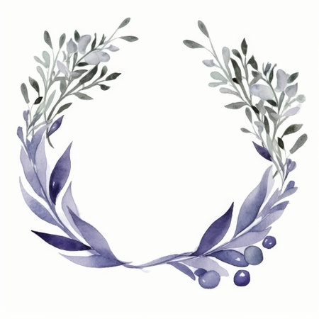 A colorful watercolor painting showing a detailed wreath made up of various types of flowers. The delicate petals and leaves are intricately layered to form a beautiful decorative piece.の素材