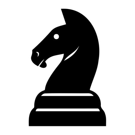 Stylized black chess horse figure.のイラスト素材