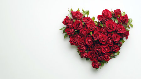 A stunning heart-shaped bouquet made entirely of vibrant red roses, symbolizing love and romance. This floral arrangement conveys deep emotions and is ideal for special occasions.の素材