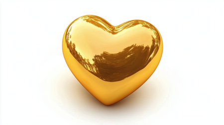 A decorative heart shape crafted with elegant golden swirls, showing a glossy texture. The design exudes warmth and romance, perfect for celebrations or artistic expression.の素材