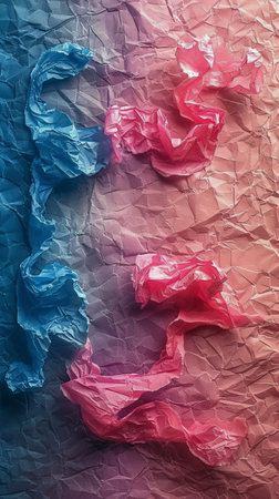 Vibrant abstract background featuring a variety of bold colors and wavy lines creating a dynamic and energetic composition.の素材