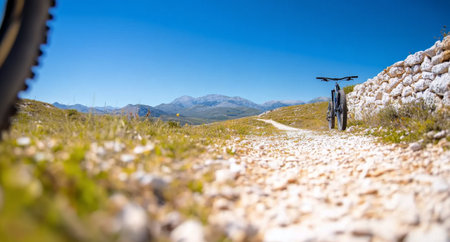 A sleek, minimalist house features a stunning stone wall and wooden slats beside lush palm trees. The bright blue sky enhances the modern aesthetic, showcasing the beauty of contemporary architecture.の素材
