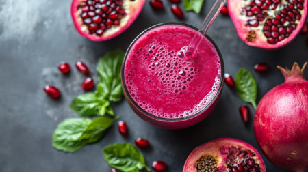 Two colorful berry smoothies are held in cozy hands, showing a rich purple hue. The setting suggests a relaxed vibe, perfect for warm beverages on a cold day.の素材