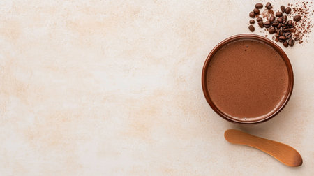 Two jars filled with a creamy dessert topped with whipped cream, chocolate chunks, and fresh mint leaves sit beautifully against a dark background, inviting indulgence and enjoyment.の素材