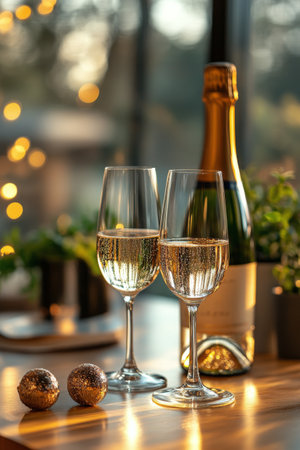 Beautifully arranged tables adorned with soft peach and white roses create a warm atmosphere for a gathering. Natural light fills the room, enhancing the lovely floral displays.の素材