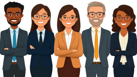 A man with a beard and glasses is smiling brightly at a lively outdoor event surrounded by guests. Warm sunlight adds a cheerful ambiance as he engages with others.の素材