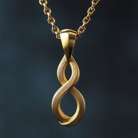 A delicate gold necklace featuring a simple circular pendant is showcased against a softly draped fabric. The jewelry design highlights elegance and modern minimalism.の素材