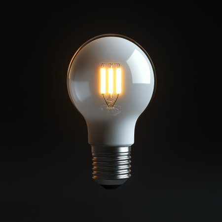 This LED light bulb showcases a minimalistic design emphasizing energy efficiency. The bulb features a smooth, rounded shape, suited for various lighting fixtures in contemporary spaces.の素材