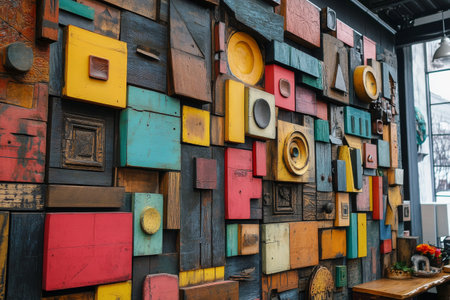 A vibrant array of various small plastic pieces is arranged artistically on a dark surface. The collection includes an assortment of shapes, colors, and textures, showing creativity and contrast.の素材