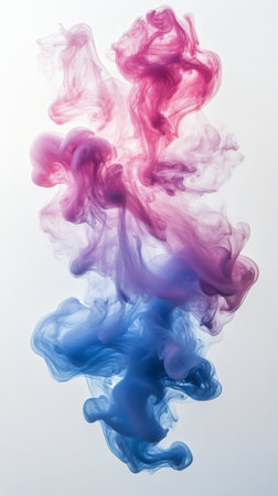 Vibrant swirls of blue and pink blend harmoniously, creating an abstract composition that captivates the viewer's attention with its fluid movement and color interplay.の素材