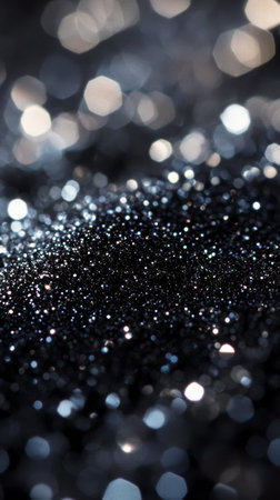 Tiny droplets scatter light, producing a dazzling effect against a deep black background. This intricate display creates an enchanting visual feast, drawing the eye with its brilliance.の素材