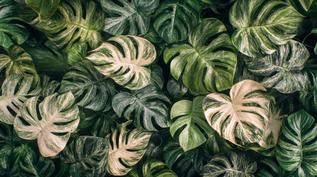 Lush green succulent leaves display a stunning array of textures and shades. The close-up highlights the intricate details of the plant, showing its natural beauty and vitality.の素材