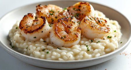 A vibrant residential area showcases modern buildings embraced by lush greenery and colorful flowers under a bright sky. The serene garden invites relaxation and tranquility.の素材