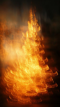Golden swirls of smoke rise gracefully, illuminated by soft light and creating a mystical atmosphere. The fluid motion draws the eye, evoking a sense of warmth and wonder.の素材