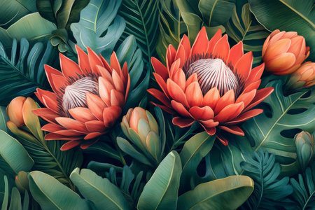 A vibrant display featuring native flowers and lush succulents, capturing an array of colors and textures. This arrangement highlights the richness of flora in a natural setting.の素材