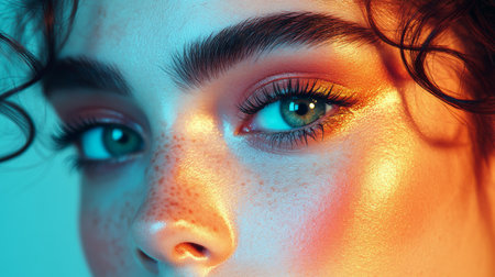 This beautiful young woman gazes thoughtfully while framed by delicate pink flowers. The sunlight enhances her features and creates a serene atmosphere.の素材