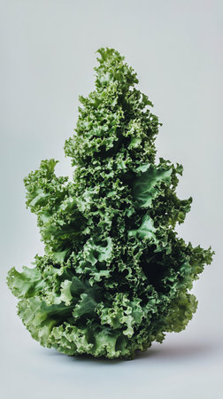 Crisp, vibrant green lettuce leaves are neatly arranged on a white surface, perfect for salads, sandwiches, or garnishes in various meals and recipes.の素材
