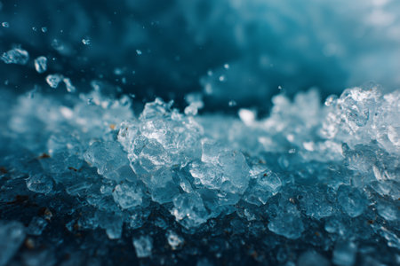 Bright blue crystals sparkle and reflect light in a natural environment. The intricate shapes and textures create a stunning visual display, highlighting the beauty of natural minerals.の素材