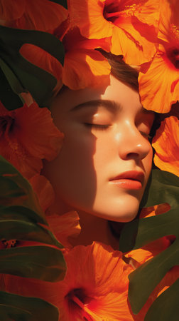 A beautiful winter landscape features a winding road surrounded by frosted trees and towering mountains under a bright sun. The scene captures the serenity of a crisp, cold day.の素材