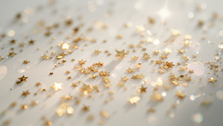 Delicate snowflakes glisten on a bright white surface, reflecting light and creating a magical winter scene. The intricate patterns catch the eye and evoke a sense of wonder.の素材