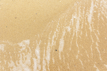 sea wave foam spread on the sandの写真素材